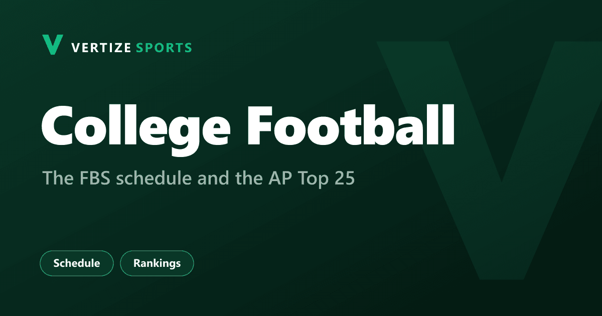 Vertize Sports: College Football, the FBS schedule and the AP Top 25.