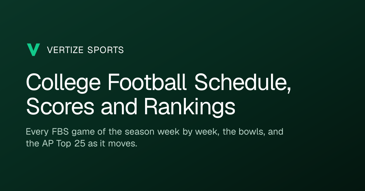 College Football Schedule 2026 · Vertize Sports